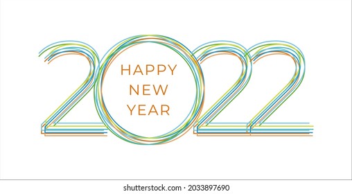 Happy New Year 2022 text design  for  flyer, banner, poster, greeting cards, calendar or print. . Vector Eps 10.