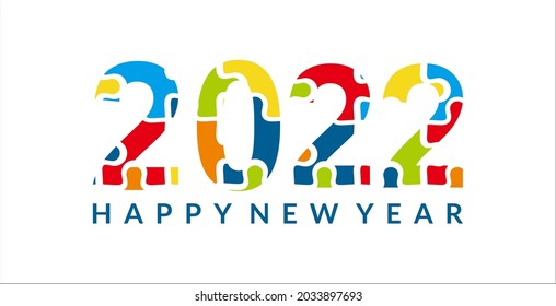Happy New Year 2022 text design  for  flyer, banner, poster, greeting cards, calendar or print. . Vector Eps 10.
