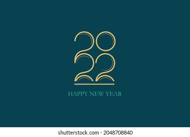 Happy New Year 2022 text design. Cover of business diary for 2022with wishes. Brochure design template, card, banner. Vector illustration. Isolated on white background.