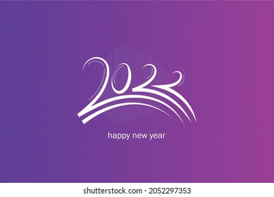 Happy New Year 2022 text design. Cover of business diary for 2022with wishes. Brochure design template, card, banner. Vector illustration. Isolated on colorful background.