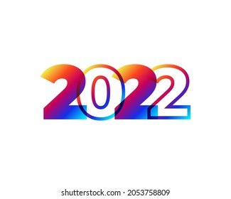Happy New Year 2022 text design. for Brochure design template, card, banner. Vector illustration. Isolated on white background
