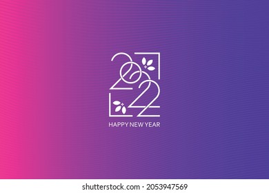 Happy New Year 2022 text design. Cover of business diary for 2022 with wishes. Brochure design template, card, banner. Vector illustration. Isolated on colorful background.