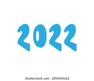 Happy New Year 2022 text design. Cover of business diary for 2022with wishes. Brochure design template, card, banner. Vector illustration. Isolated on white background