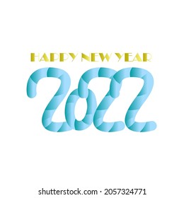 ilustración del vector de texto feliz año 2022