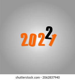 Happy New Year 2022 text design. for Brochure design template, card, banner. Vector illustration. Isolated on white background