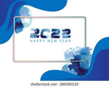 Happy New Year 2022 text design. for Brochure design template, card, banner. Vector illustration. Isolated on white background.
