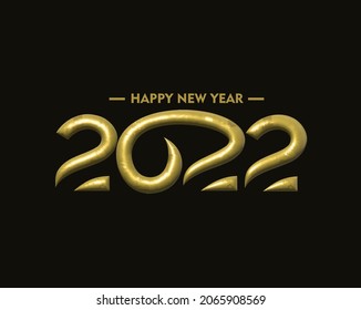 Happy New Year 2022 Text Typography Design Patter, Vector illustration.