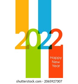 Happy new year 2022 Text Design vector.