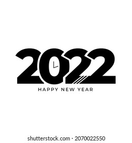 Happy New Year 2022 text design. for Brochure design template, card, banner. Vector illustration. Isolated on white background