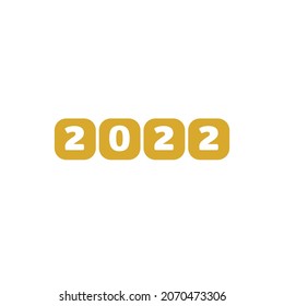 Happy New Year 2022 text design. Cover of business diary for 2022with wishes. Brochure design template, card, banner. Vector illustration. Isolated on white background.	