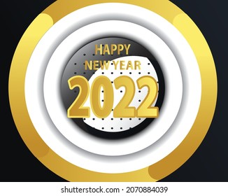 Happy New Year 2022 text design with simple background. for Brochure design templates, cards, banners. Vector illustrations.