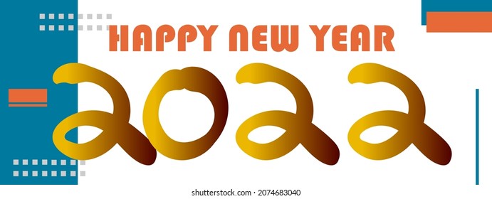 happy new year 2022 text vector illustration