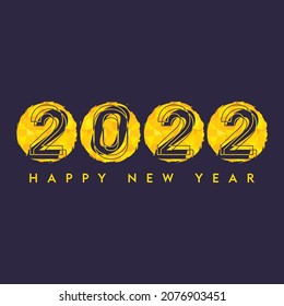 Feliz diseño de texto de Año Nuevo 2022. para plantilla de diseño de folleto, tarjeta, banner. Ilustración vectorial. 