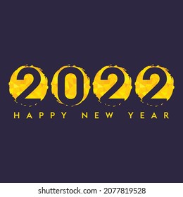 Happy New Year 2022 text design. for Brochure design template, card, banner. Vector illustration. 