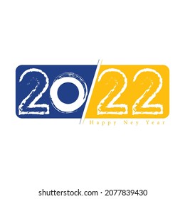 Happy New Year 2022 text design. for Brochure design template, card, banner. Vector illustration.
