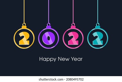 Happy new year 2022 Text Design vector.