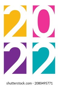 Happy new year 2022 Text Design vector.