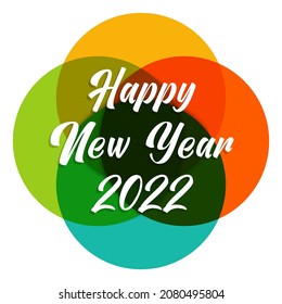 Happy new year 2022 Text Design vector.