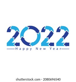 Happy New Year 2022 text design. for Brochure design template, card, banner. Vector illustration.