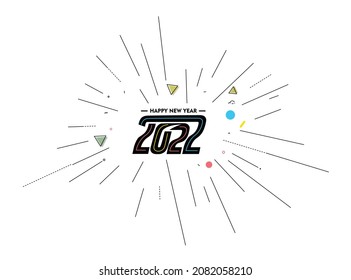Happy New Year 2022 Text Typography Design Patter, Vector ilustración.