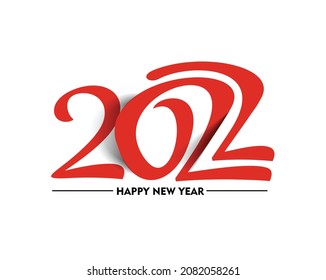 Happy New Year 2022 Text Typography Design Patter, Vector illustration.