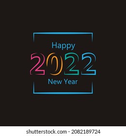 Happy New Year 2022 text design. Cover of business diary for 2022 with wishes. Brochure design template  card  banner. Vector illustration. Isolated on white background.