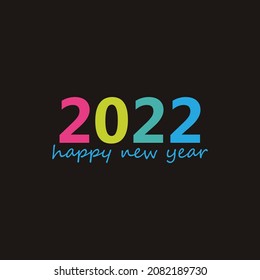Happy New Year 2022 text design. Cover of business diary for 2022 with wishes. Brochure design template  card  banner. Vector illustration. Isolated on white background.