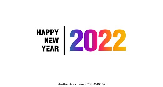 Happy new year 2022 text typography concept