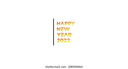 Happy new year 2022 text typography concept