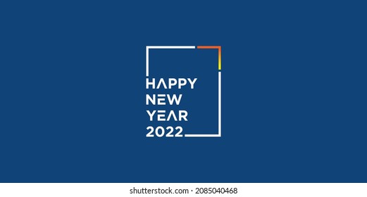 Happy new year 2022 text typography concept