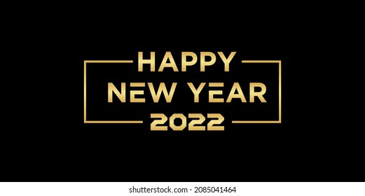Happy new year 2022 text typography concept