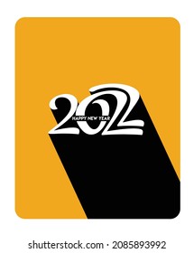 Happy New Year 2022 Text Typography Design Patter, Vector illustration.