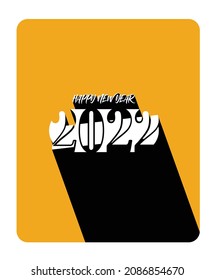 Happy New Year 2022 Text Typography Design Patter, Vector illustration.