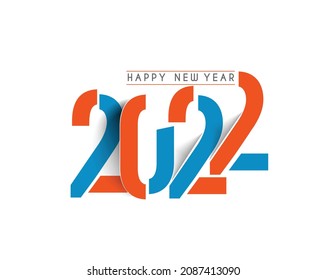 Happy New Year 2022 Text Typography Design Patter, Vector illustration.