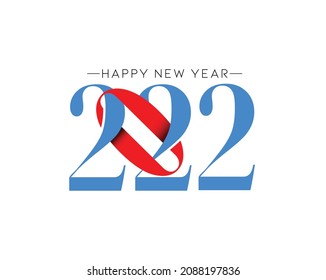 Alles Gute zum Neujahr 2022 Text Typografie Design Patter, Vektorgrafik.