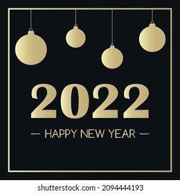 Happy New Year 2022 text design. Cover of business diary for 2022 with wishes. Brochure design template, card, banner. Vector illustration. Isolated on white background.	