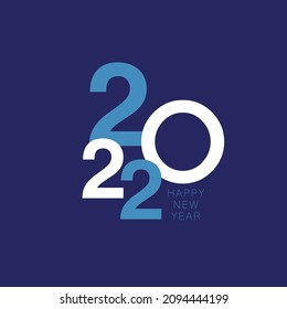 Happy New Year 2022 text design. Cover of business diary for 2022 with wishes. Brochure design template, card, banner. Vector illustration. Isolated on white background.	
