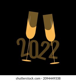 Happy New Year 2022 text design. Cover of business diary for 2022 with wishes. Brochure design template, card, banner. Vector illustration. Isolated on white background.	