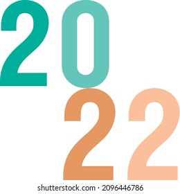 Happy New Year 2022 text design. Cover of business diary for 2022 with wishes. Brochure design template, card, banner. Vector illustration. Isolated on white background.