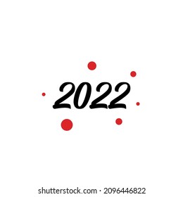 Happy New Year 2022 text design. Cover of business diary for 2022 with wishes. Brochure design template, card, banner. Vector illustration. Isolated on white background.