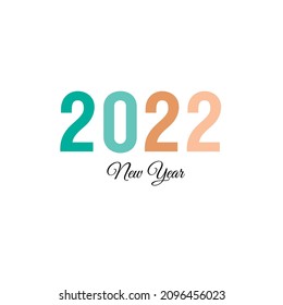 Happy New Year 2022 text design. Cover of business diary for 2022 with wishes. Brochure design template, card, banner. Vector illustration. Isolated on white background.