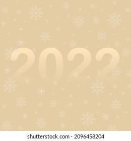 Happy New Year 2022 text design. Cover of business diary for 2022 with wishes. Brochure design template, card, banner. Vector illustration. Isolated on white background.