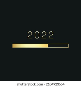 Happy New Year 2022 text design. Cover of business diary for 2022 with wishes. Brochure design template, card, banner. Vector illustration. Isolated on white background.
