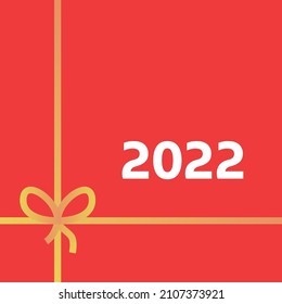 Happy New Year 2022 text design. Cover of business diary for 2022 with wishes. Brochure design template, card, banner. Vector illustration. Isolated on white background.