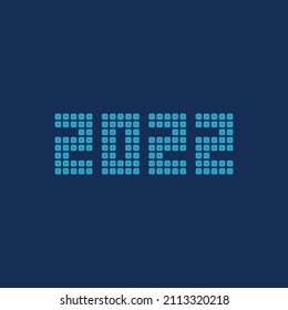 Happy New Year 2022 text design. Cover of business diary for 2022 with wishes. Brochure design template, card, banner. Vector illustration. Isolated on white background.