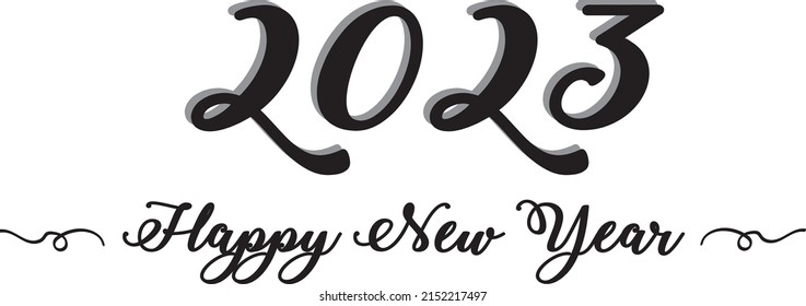 Happy New Year 2022 text design.  Vector illustration. Isolated on white background.