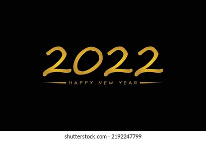 Happy New Year 2022 text design. Cover of business diary for 2022 with wishes. Brochure design template, card, banner. Vector illustration. Isolated on white background.