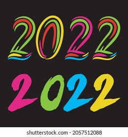 Happy New Year 2022 T-shirt Design in Illustration, eps-10.