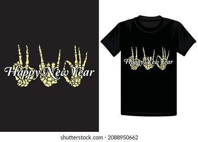 Happy New Year 2022 T-Shirt Design. messages, mug