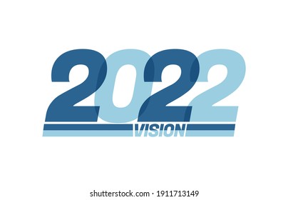 Happy new year 2022. Typography logo 2022 vision, 2022 New Year banner